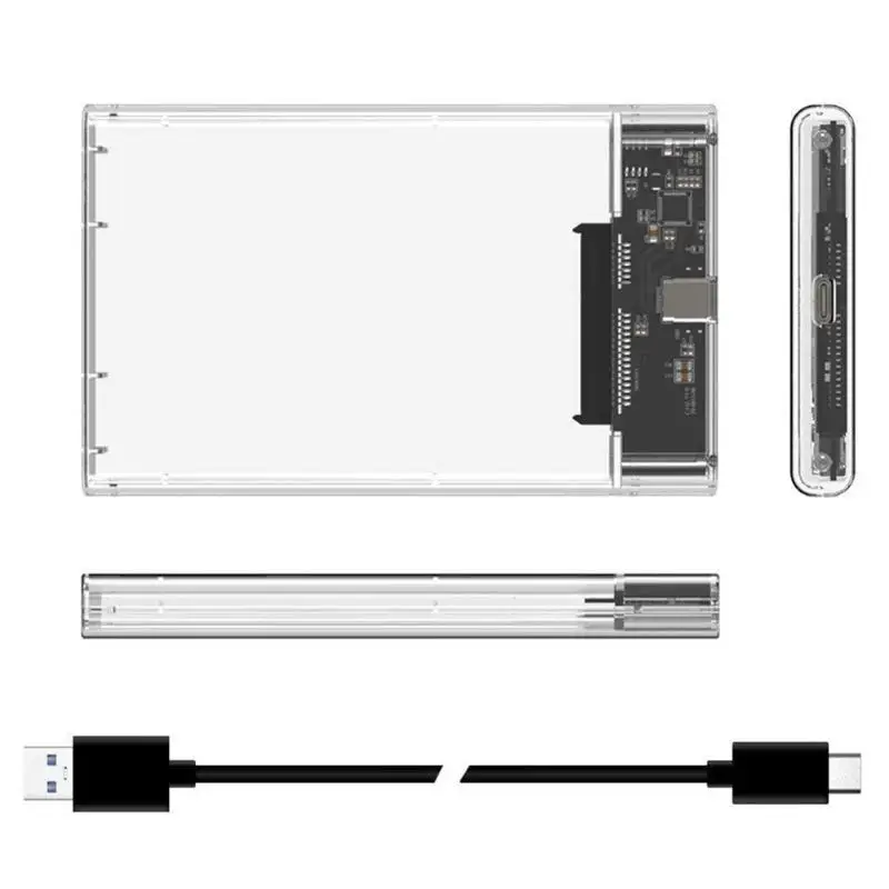 2 5 дюймовый HDD SSD чехол SATA к USB 3 1 Прозрачный Гбит/с Gen Type-C твердотельный накопитель