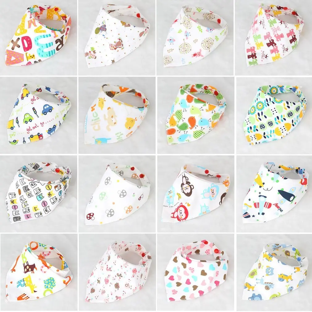 

Baby Triangle Bibs Double Sides Organic Soft Cotton With Snaps For Teething Drooling Feeding Super Soft Absorbent Feeding Bibs
