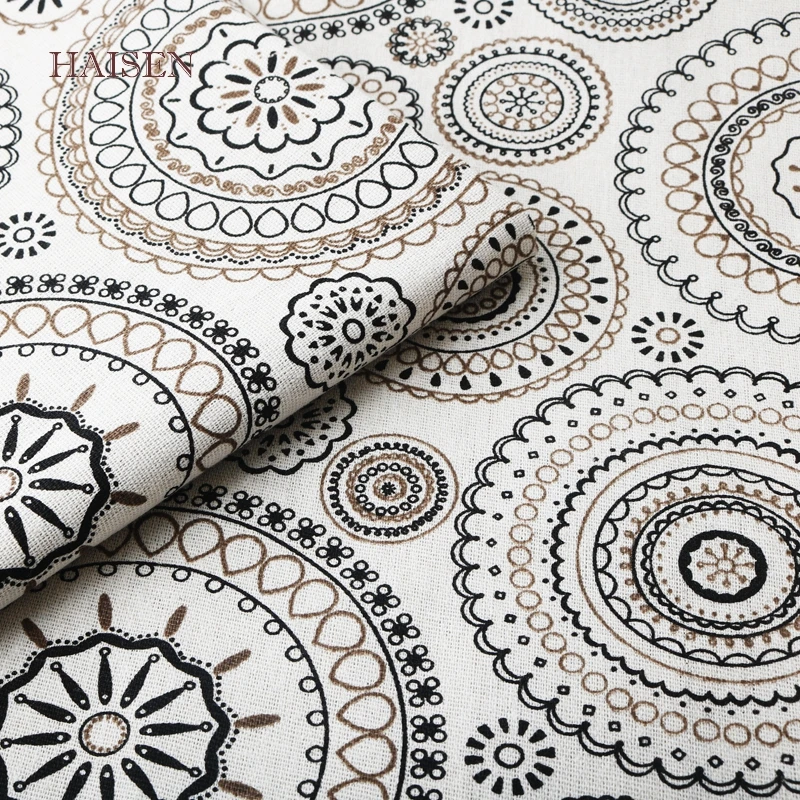 Ткань из хлопка и льна с принтом для домашнего текстиля сделай сам шитье квилтинг
