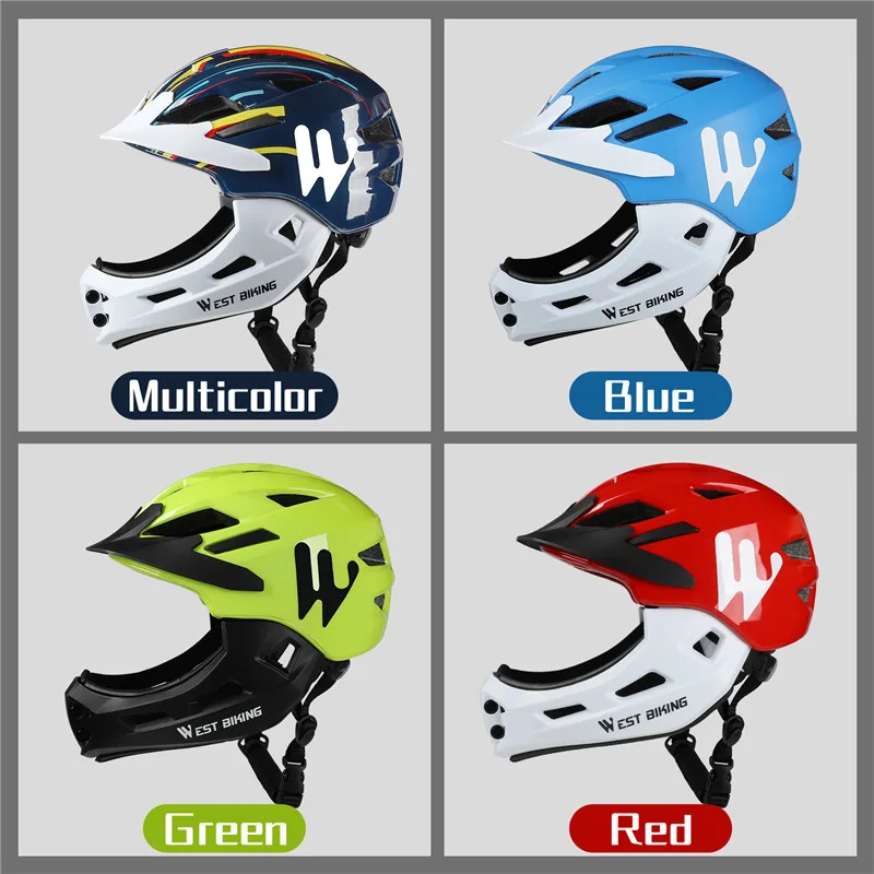 WEST BIKING/детский шлем с полной защитой лица горный MTB дорожный велосипедный Съемный