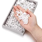 4-30 мм белый ABS имитация жемчуга половинное отверстие Высокий глянец жемчужный браслет серьги ручной работы для DIY ювелирных изделий Аксессуары