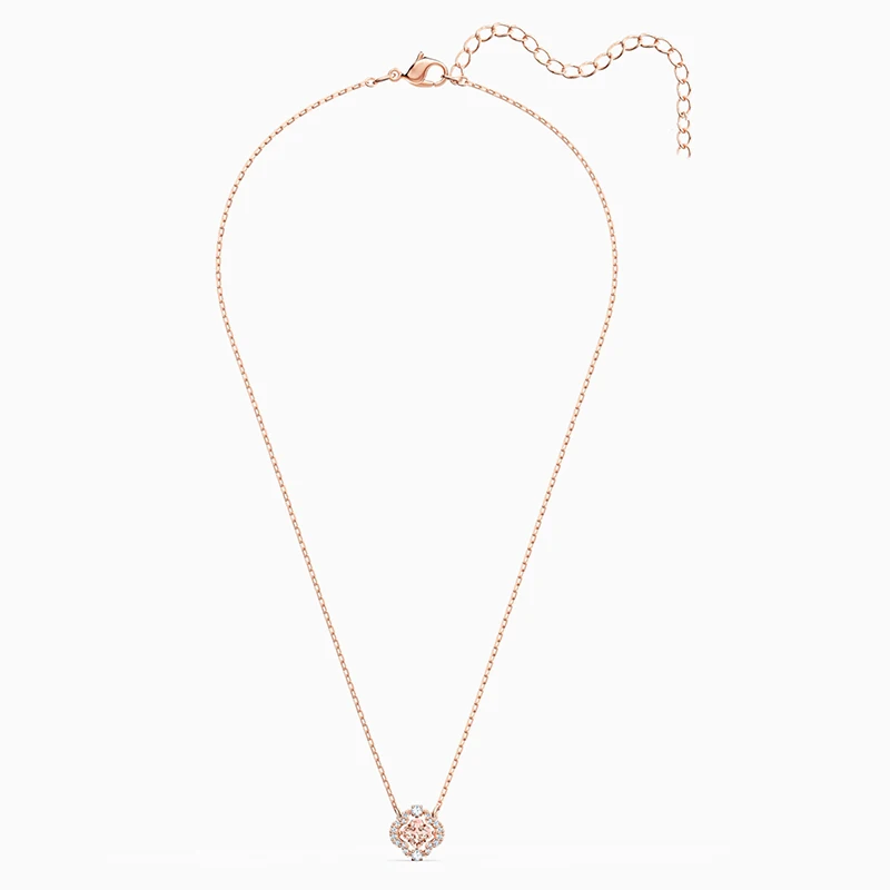 

SWA New Four-Leaf Clover Clover Set Four-Leaf Clover Suspension Pink Zircon Female Fashion Birthday Jewelry Gift