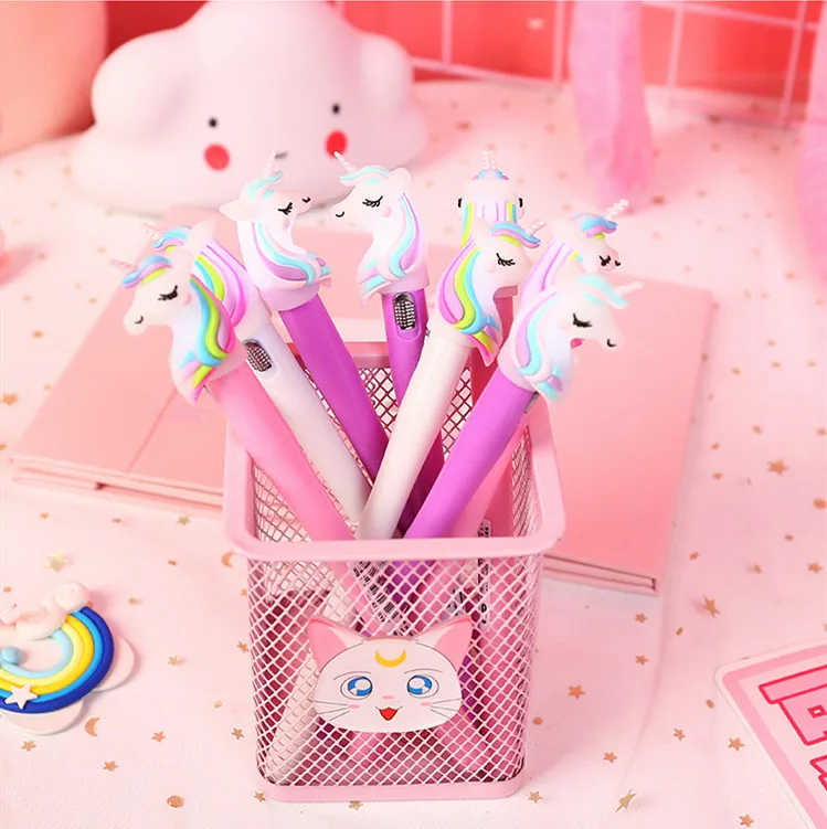 Kawaii гелевая ручка с единорогом со светодиодными огнями стильная футболка