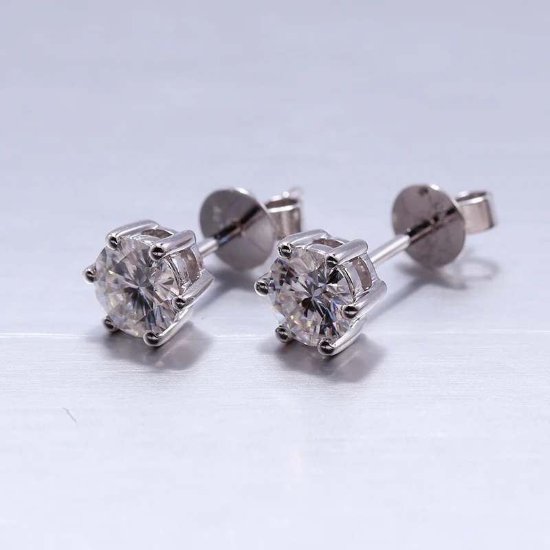 Серьги женские однотонные из белого золота 18 К 0 5 карат | Украшения и аксессуары