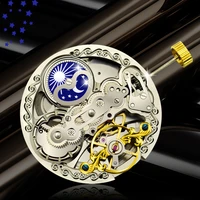 new two time zones watch movement automatic mechanical male movement with embossed stars watch accessories