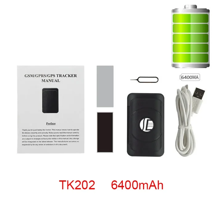 TK202 - 6400mAh TK202 супер длинный стандарт gps трекер Водонепроницаемый Магнитный трекер автомобиля gps локатор многофункциональный бесплатный веб-приложение/Платформа - Цвет: TK202 - 6400mAh