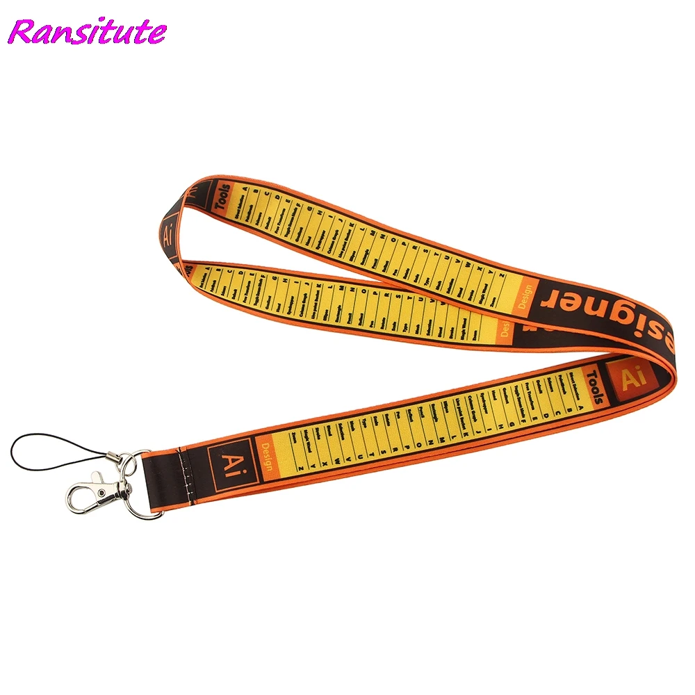 Ransitute R1708 дизайнерские Ai творческие значок ID карабином новые стильные тесёмки