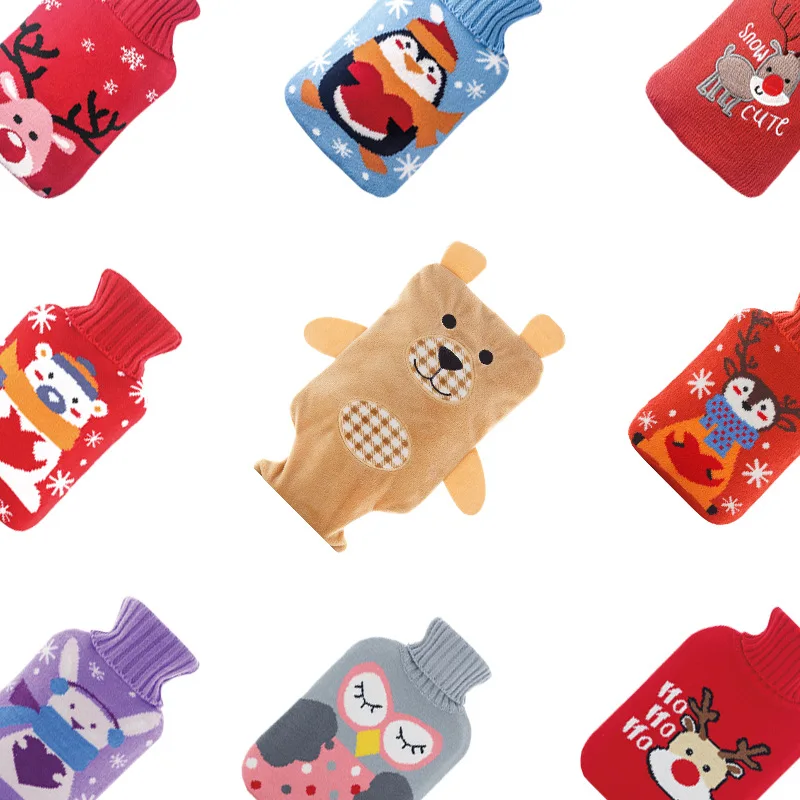 Грелка для рук безопасная бутылка горячей воды с единорогом вязаная крышка