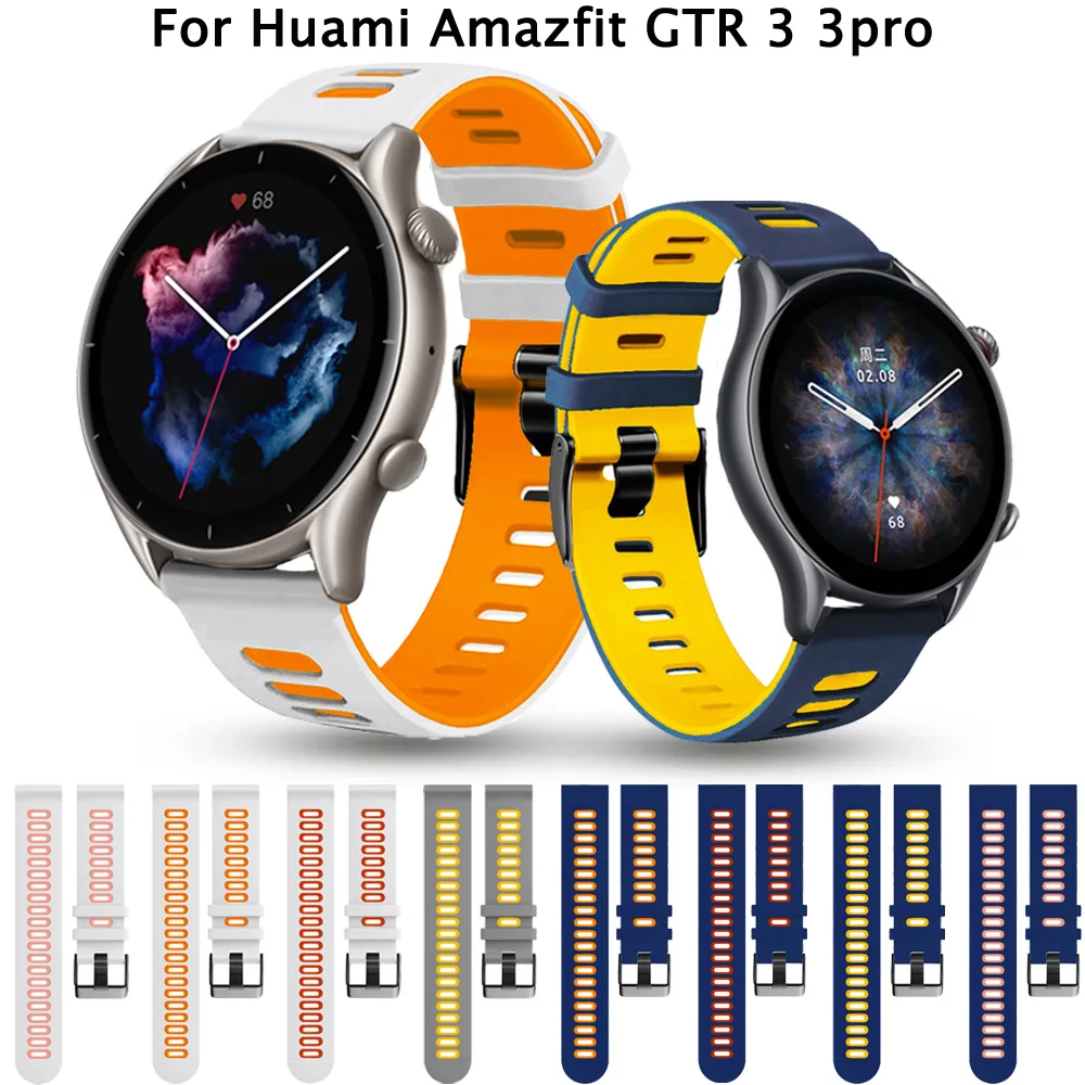 Ремешок силиконовый для Xiaomi Huami Amazfit GTR 3 3pro 2E браслет наручных часов Stratos Pace 2S 2 22 мм