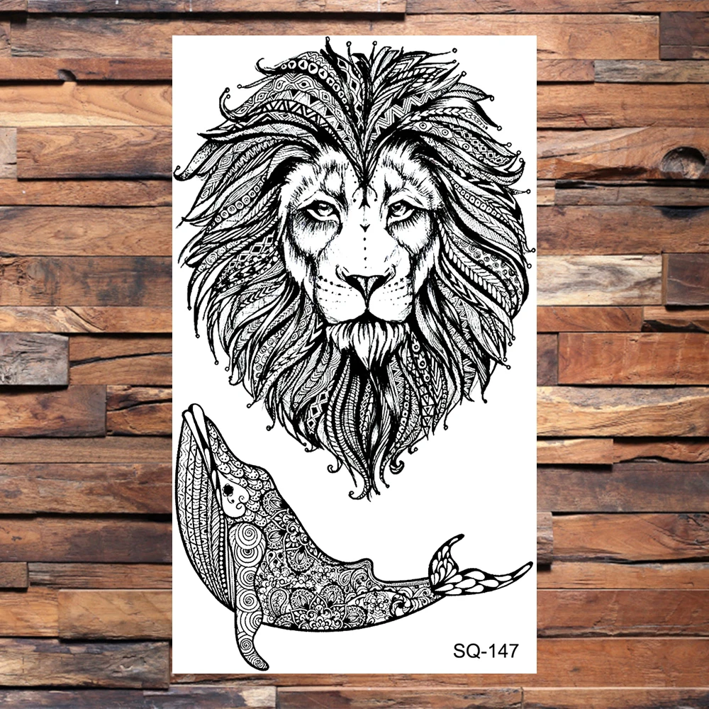 Временные татуировки хной в виде черного слона