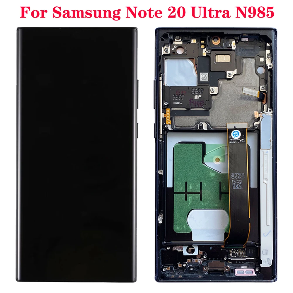 

SUPER AMOLED 6.9'' G985 LCD For Samsung Note 20 ultra N985F LCD Display Touch Screen With Frame Assembly For Note 20U Screen