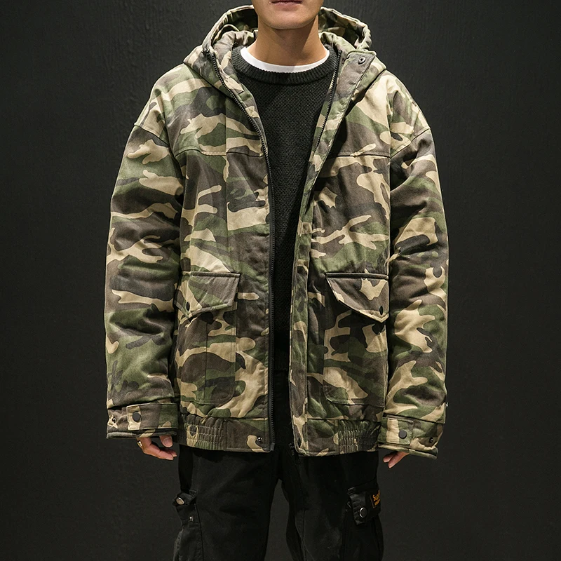Парка мужская зимняя хлопковые куртки камуфляжное пальто мужские повседневные