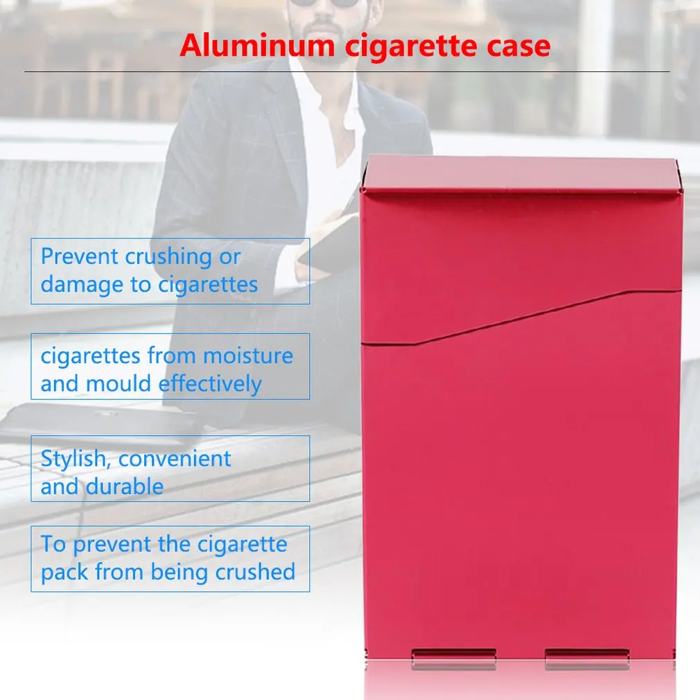 

Case for Cigarette Metal Case Aluminum Cigar Cigarette Tobacco Holder Storage Case Pocket Box Able to Place in 20pcs Cigarette