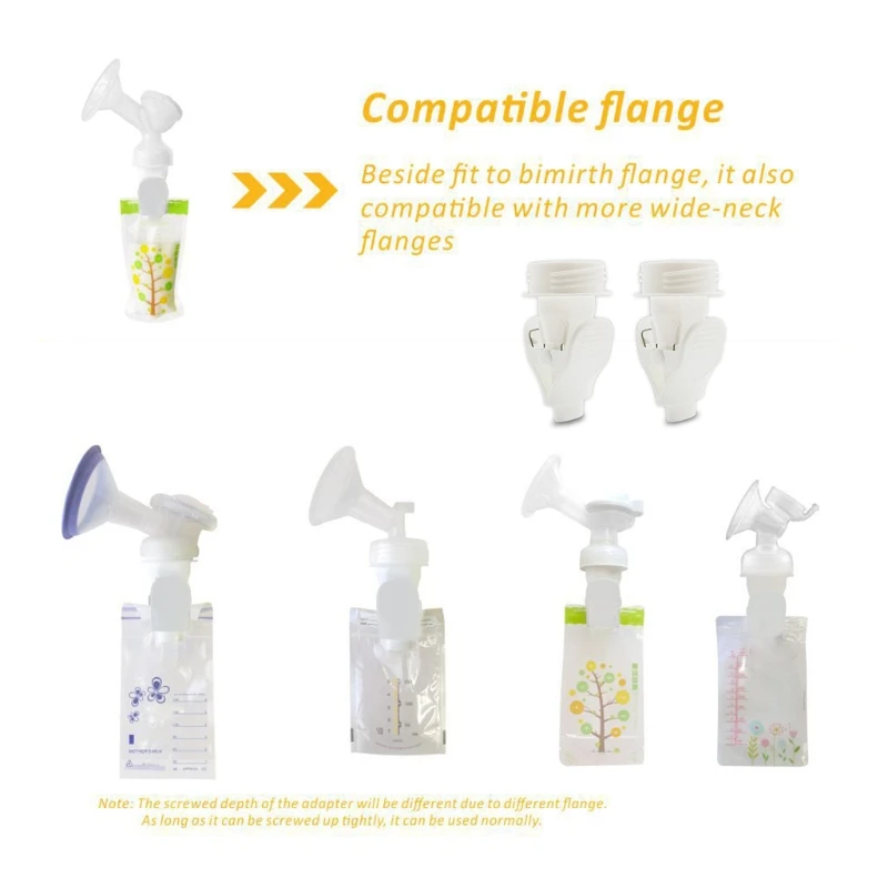 

Baby Breast Milk Storage Bags Clip Adapter for Breast Pump Connector Converter
