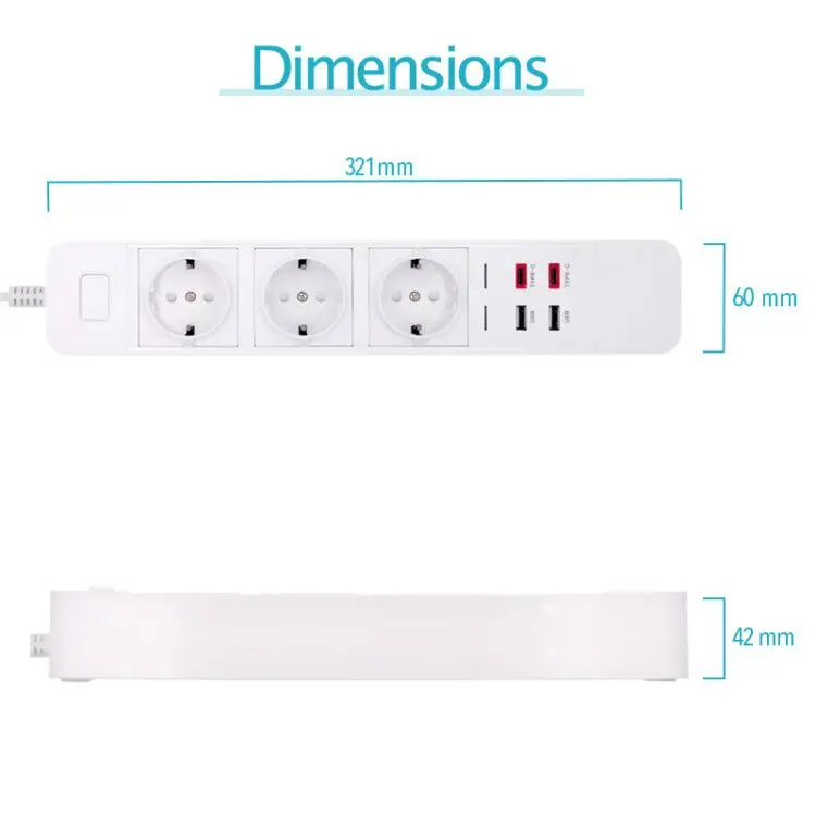 WiFi Smart power Strip внешний разветвитель розетки с usb type-c Защита от перенапряжения «Умная» вилка пульт дистанционного управления для Alexa Google Home