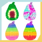 Антистрессовая игрушка Pop It авокадо конфеты радужные цвета антистрессовая игрушка для снятия стресса доска аутизм тревожность детский антистресс рождественские подарки