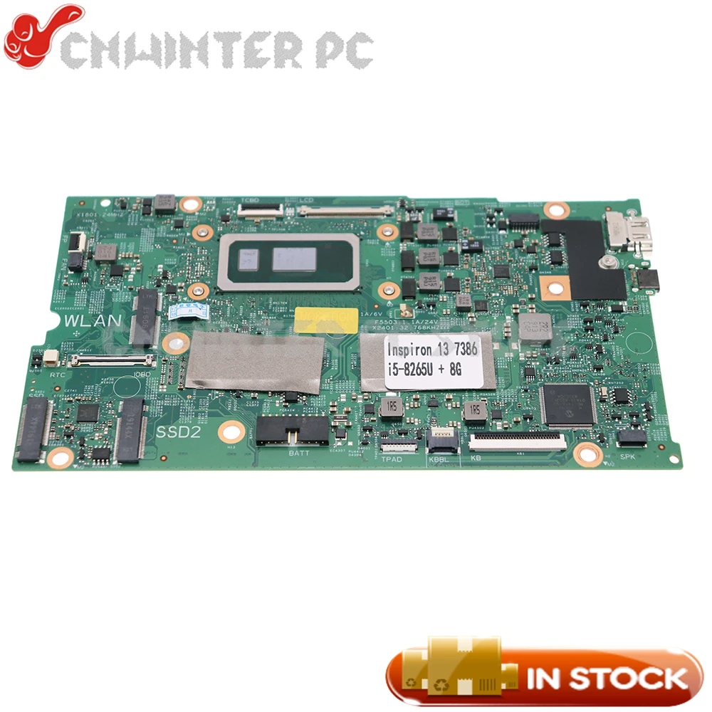 

NOKOTION CN-02CF17 02CF17 2CF17 17925-1 Mainboard For Dell Inspiron 13 7386 Laptop Motherboard SREJQ i5-8265U 8G RAM