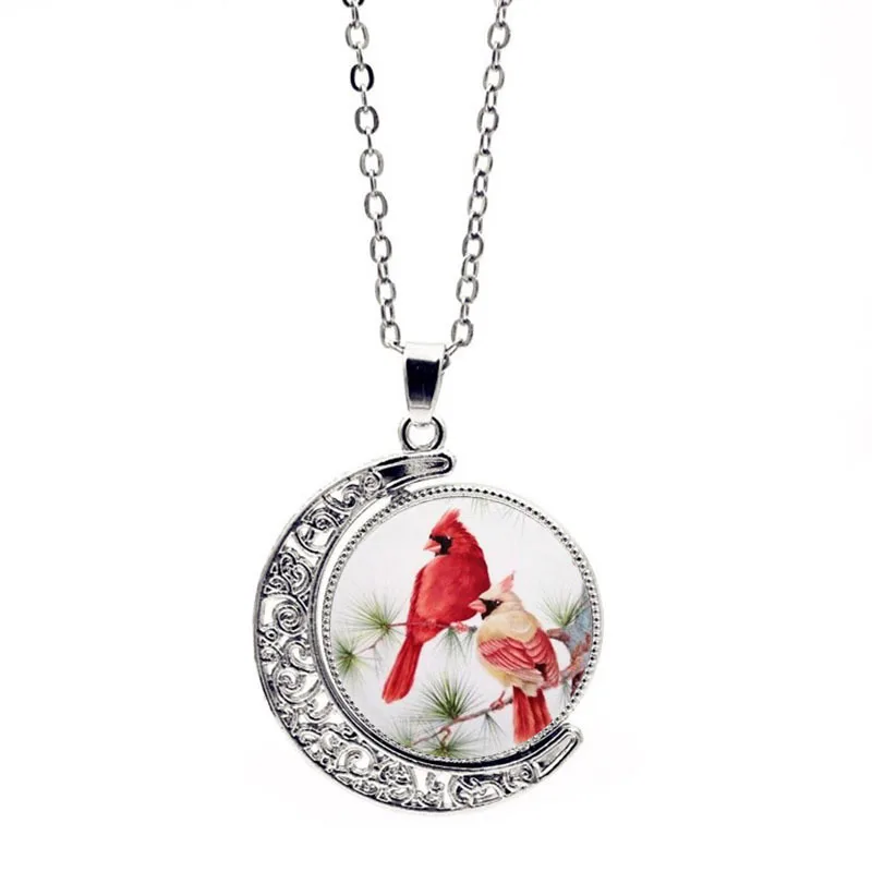

Cardinal Bird Disc Necklace Jewelry Crystal Pendant In Europe And America To Restore Ancient Ways Sweater Chain