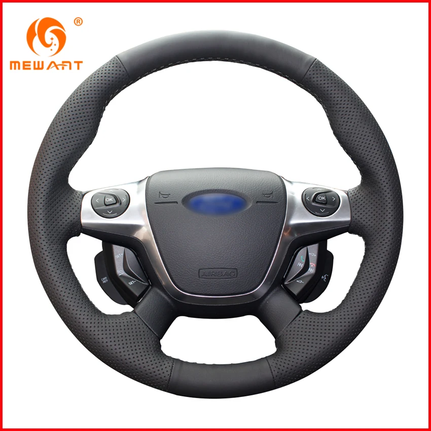 MEWANT черный чехол рулевого колеса автомобиля из искусственной кожи для Ford Focus 3