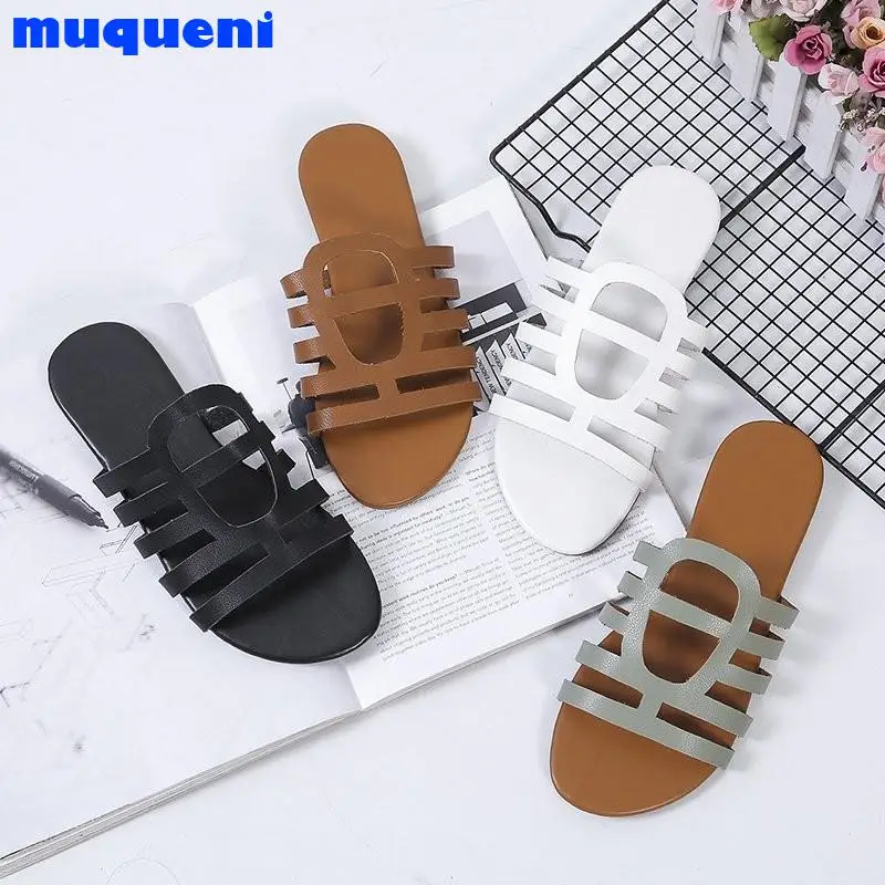 

New retro ladies slippers yellow comfortable flat shoes women summer sandals beach leisure flat massage shoes