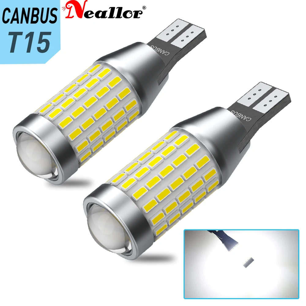 

Светодиодные лампы T15 W16W, 2 шт., светодиодные лампы Canbus 920, 921, 912, 1000LM, 3014SMD, супер яркие автомобильные фонари заднего хода, 6000K, белые, 12 В постоян...