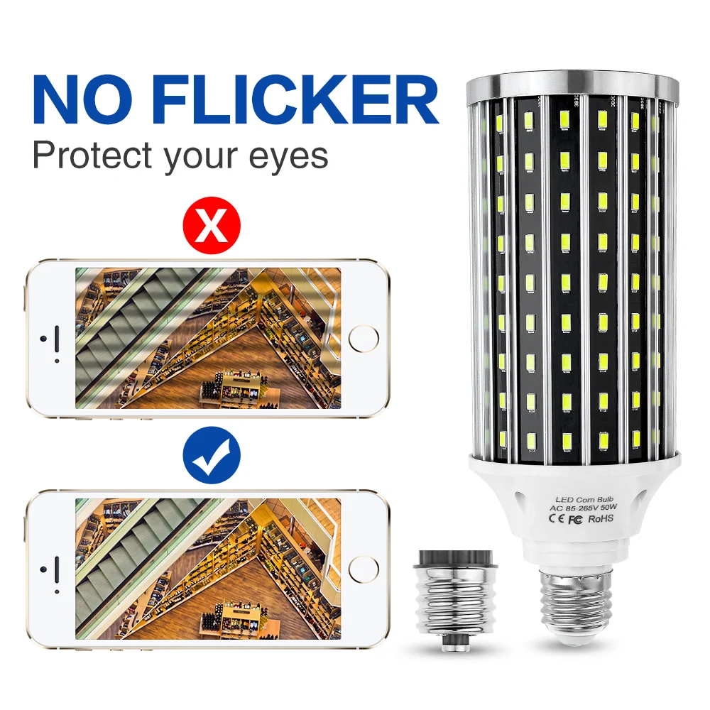 Светодиодная лампочка E27 светодиодная лампа 50 Вт лампочка-кукуруза 220 В