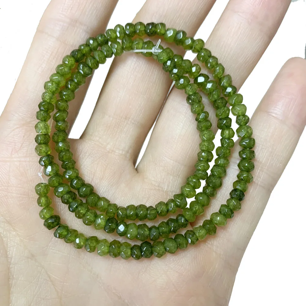 Для изготовления ювелирных изделий 2x4 мм камень зеленый нефрит халцедон