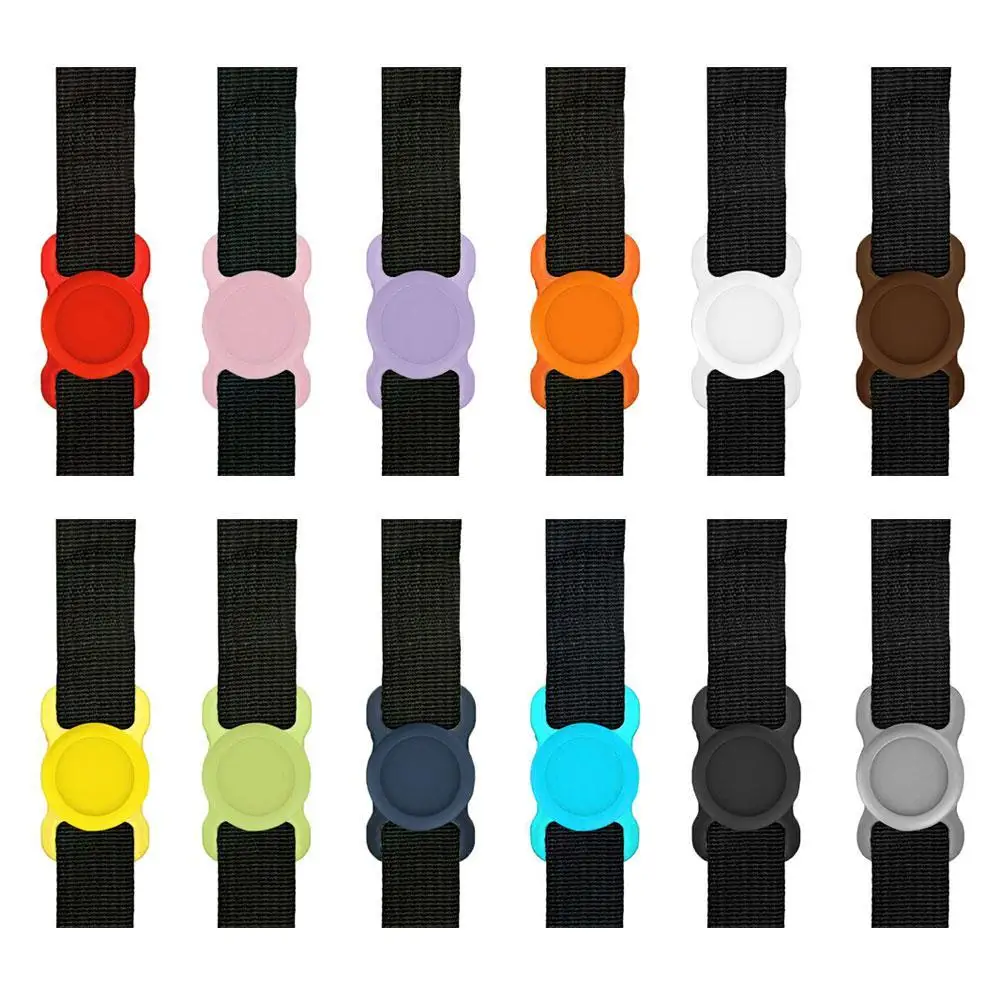 

1Pcs Pet Silicone Protective Sleeve Pet Collar Loop Holder For Apple Airtag GPS Finder Cat And Dog Collar Pet Accessories 2021