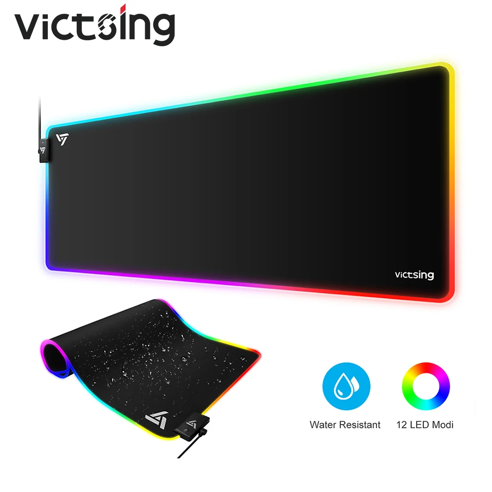 Коврик для мыши VicTsing PC247 RGB большой игровой коврик XXL водонепроницаемый