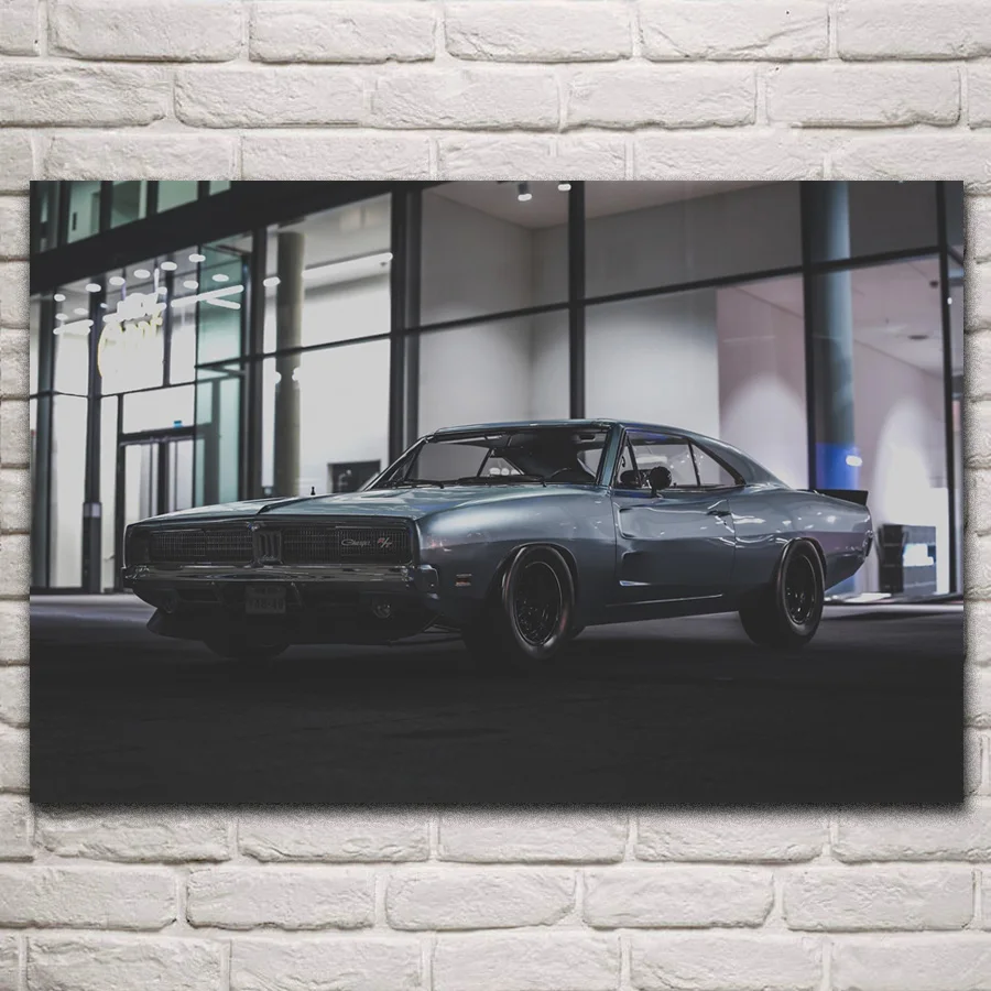 

Cool classic charger muscle cars retro vehicle fanart posters on the wall picture home living room decoration for bedroom KP504