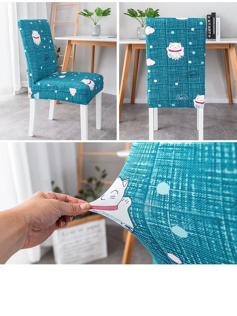 

2/4/6/8pcs Slipcover Removable Chair Cover Kitchen Cover for Banquet Wedding Dinner Restaurant Wedding Party Print Seat Case
