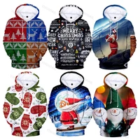 christmas kids adult sweatshirts men women funny hoodies autumn long sleeve 3d print hoodie santa claus top new year gifts
