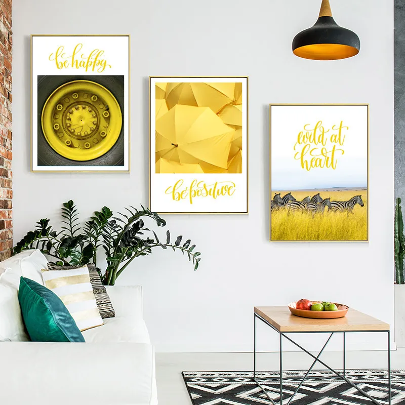 

Yellow Landscape Car Poster Printing Canvas Wall Art Living Room Background Wall Home Decoration Painting Bedroom Room Mural