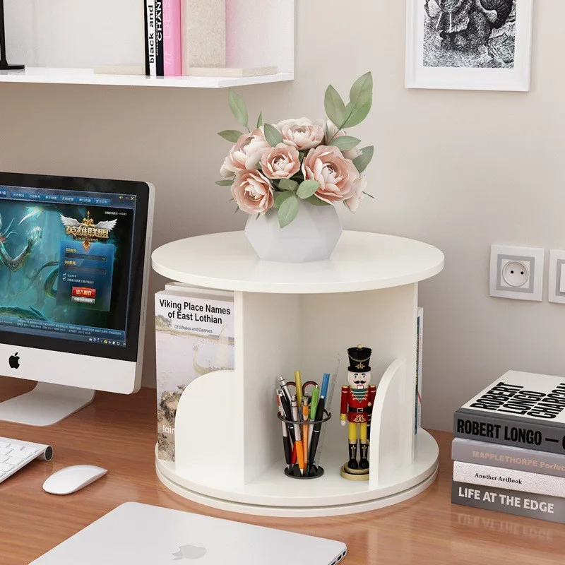 Книжная полка креативный простой вращающийся настольный книжный шкаф на 360