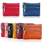 Мягкий кожаный кошелек унисекс в винтажном стиле, маленький мягкий чехол для мелочи, кредитных карт, ключей на молнии для мужчин и женщин