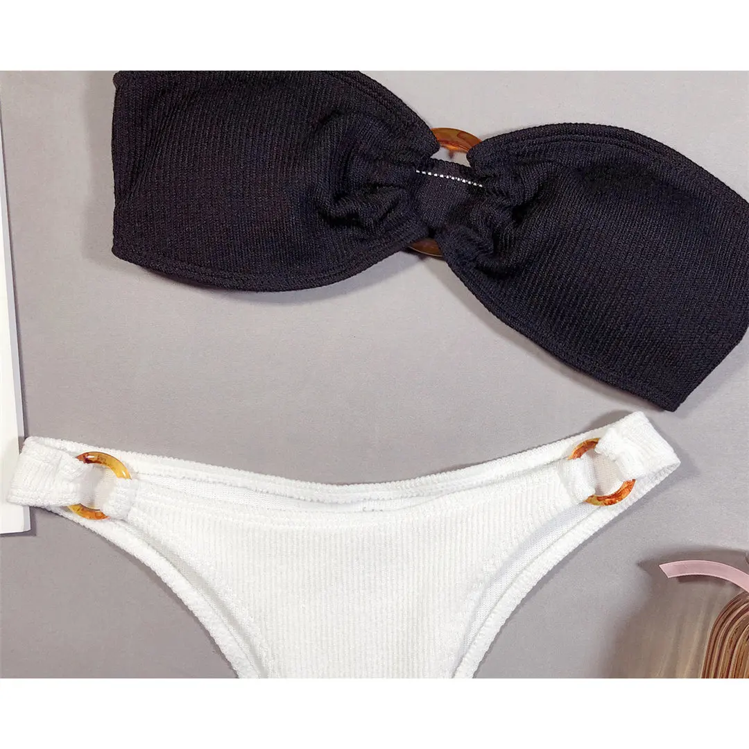 New Sexy Bandeau Bikini 2020 Women Swimwear Female Swimsuit Two-pieces set Brazilian Bather Bathing Suit Swim Y1937 | Женская одежда