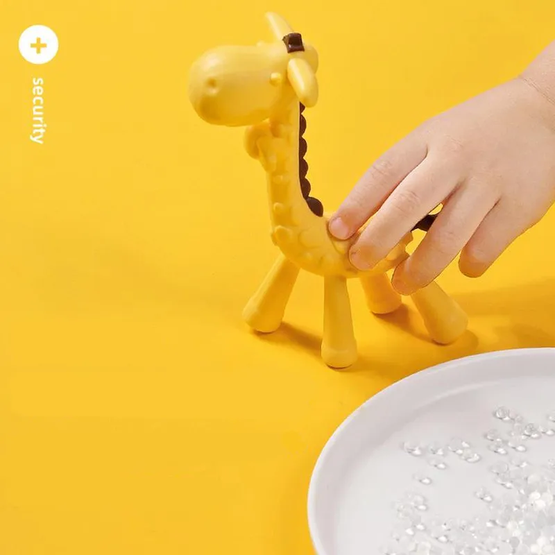 Mordedor de silicona suave con dibujos animados para beb&eacute;, mordedor seguro sin BPA para dentici&oacute;n de beb&eacute;, varilla Molar de cervatillo, juguetes para morder-1