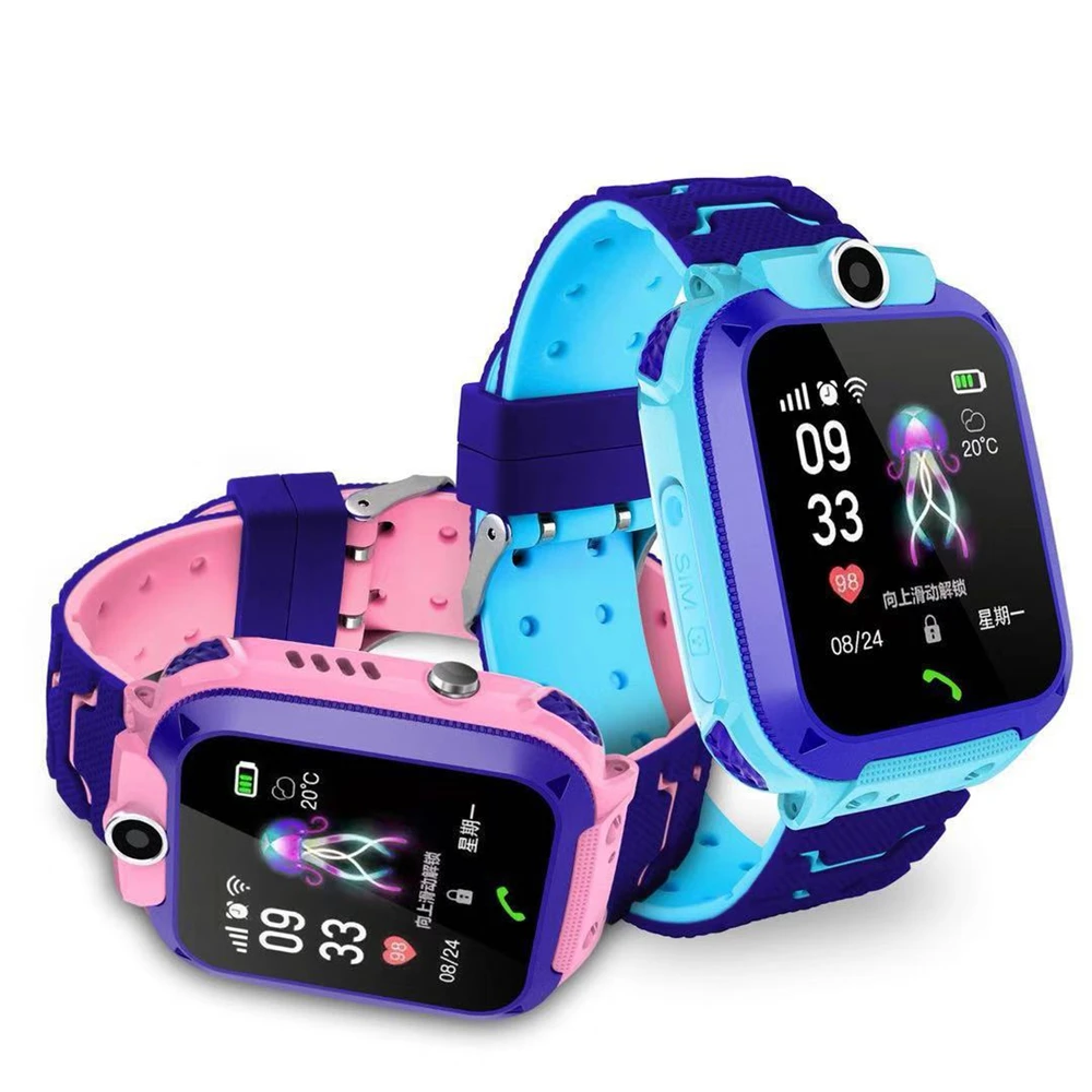 smart kids watch positoning 2g sim card sos phone smartwatch q12 ip67 waterproof clock childrens smart watch for ios android free global shipping