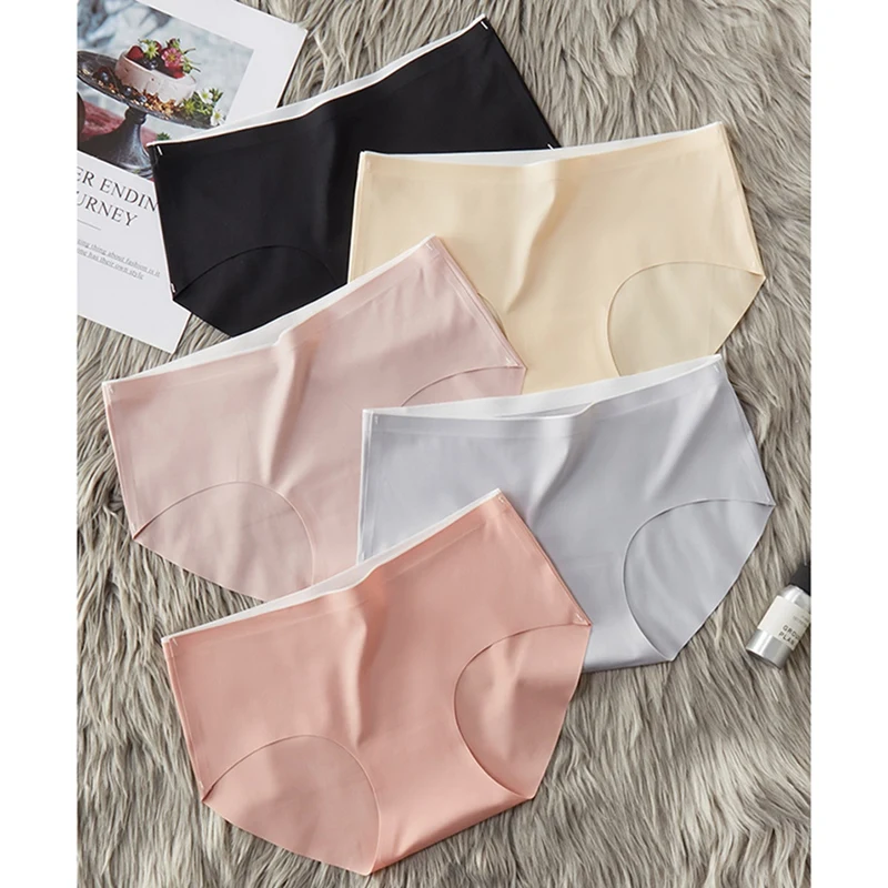 

Women's Cotton Seamless Girl Hip-Lifting Mid-Waist Briefs