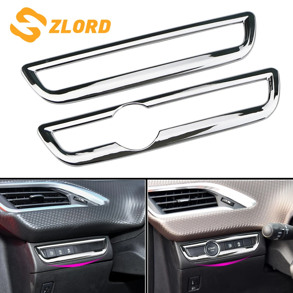 Zlord A Key To Start Ring Cover наклейка s Trank ручка отделка Подходит для Peugeot 2008 2014 2019 LHD