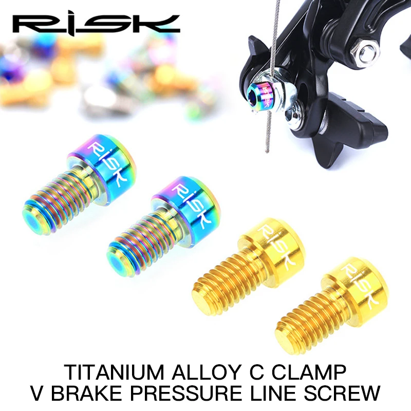 

RISK Ultralight Bicycle Bolts M5/M6 TC4 Titanium Alloy Colorful Bicycle Parts Fixing Screws Professional MTB Bike Accessories