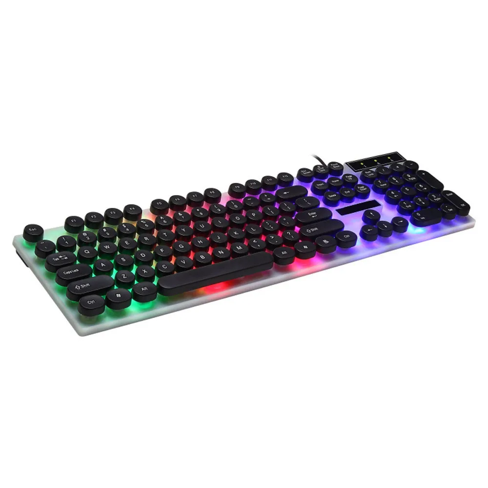 

G21 Waterproof Rainbow Keyboard With Rainbow Backlight USB Wired Game Keyboard Office Entertainment For Desktop Pc Gamer Laptop