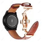 Ремешок кожаный для Samsung Galaxy Watch 3 Band 41 мм45 мм42 мм46 ммActive 2S3 20 мм 22 мм, браслет с пряжкой-бабочкой