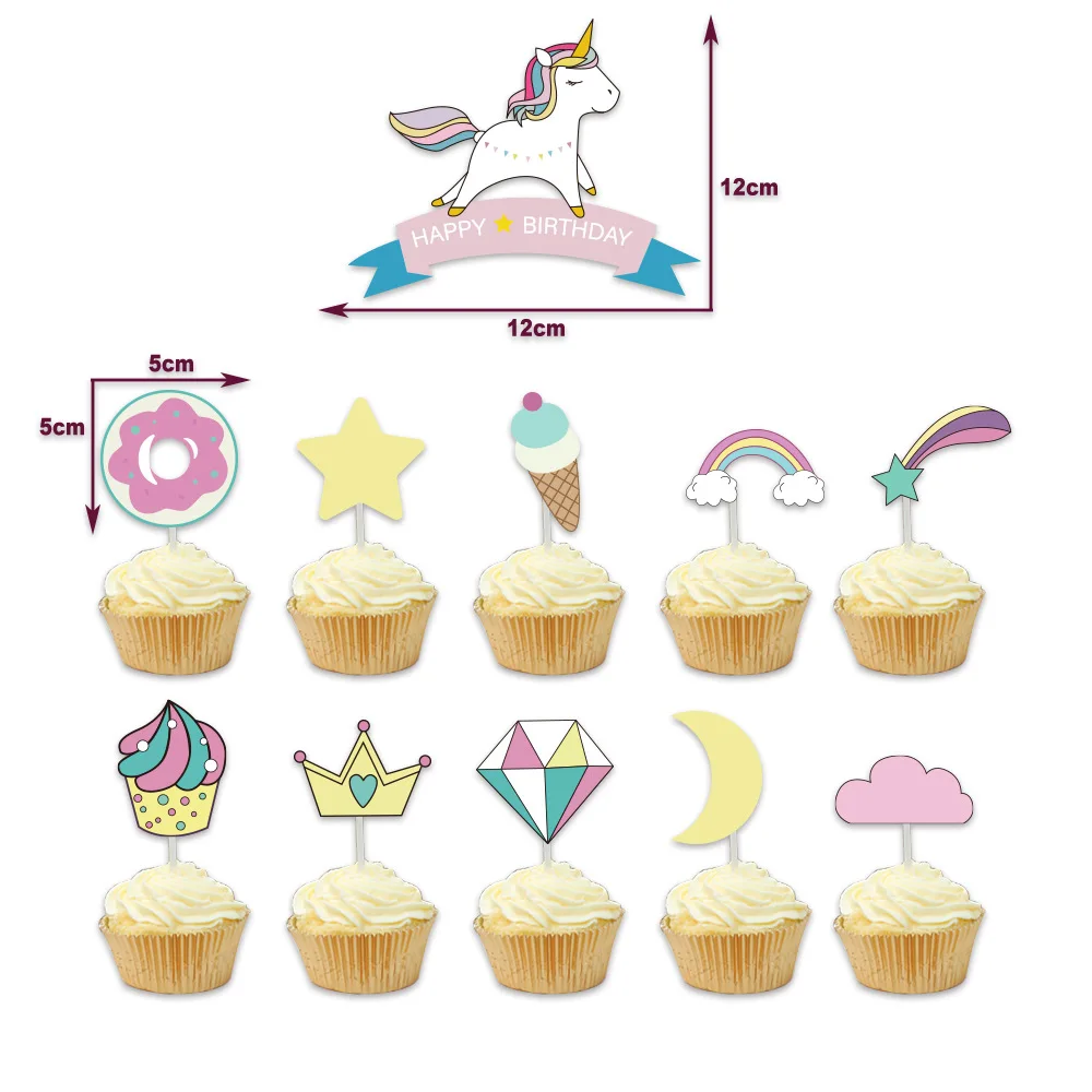 1 набор Радужный Единорог воздушный шар брелок для торта вечеринки мальчиков и