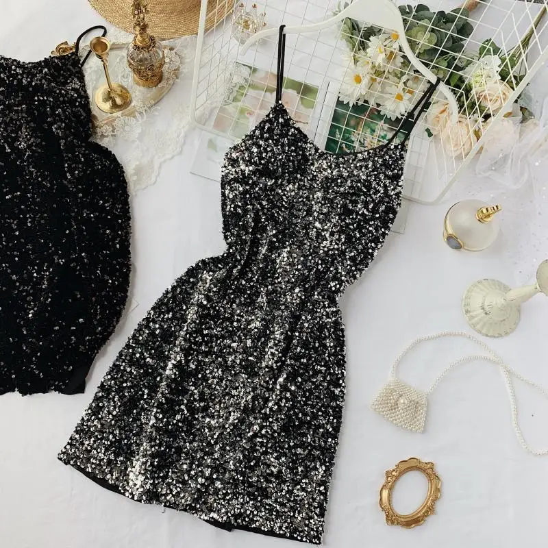 2019 Новое модное женское платье на бретелях для ночного клуба сексуальное с v