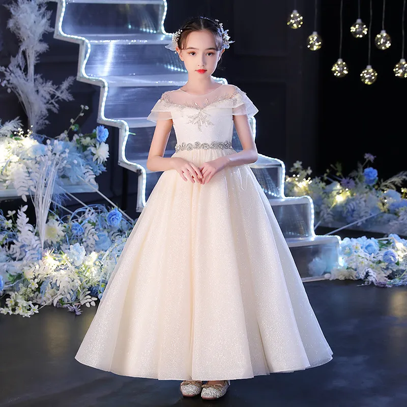 

2021 Summer High Quality Noble Children Girls Birthday Party Evening Ceremony Princess Dress Model Show First Communication Wear