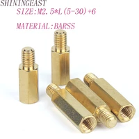 50pcslot m2 5l5 306 brass hex spacer screw male to female standoffs for board stud hexagon bolts spacing 265