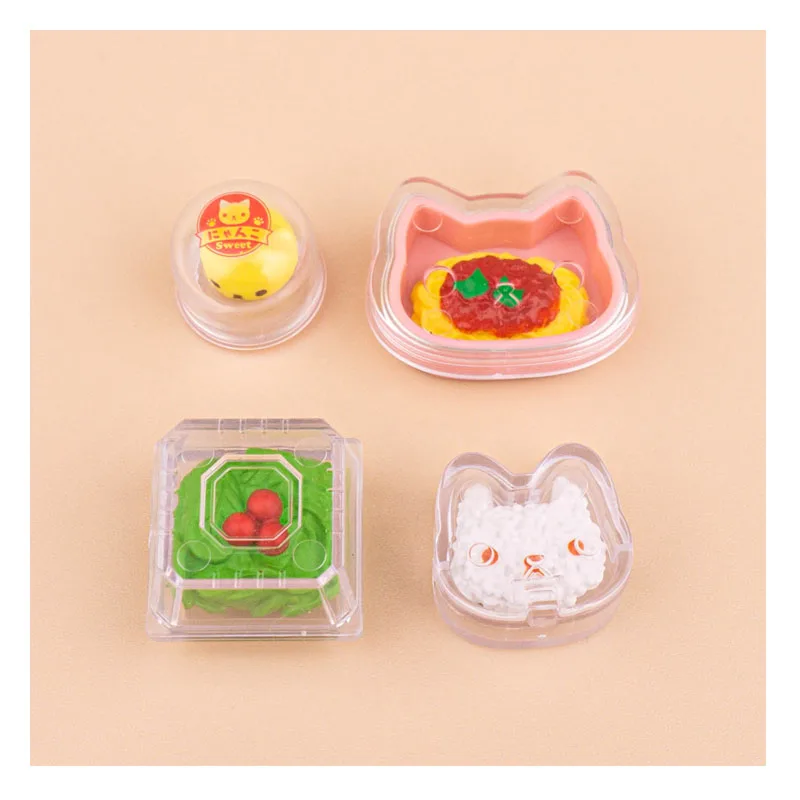 

Japan Gacha Gashapon Mini Kitchen Food Cute Cat Supermarket Capsule Toys Cartoon Animals Doll Scene Model Ornaments Gift