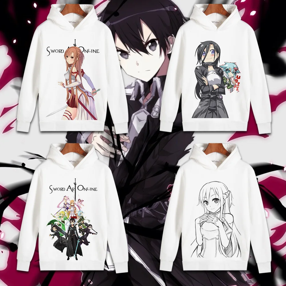 Толстовка с капюшоном для косплея по Интернету изображением меча толстовки Kirigaya