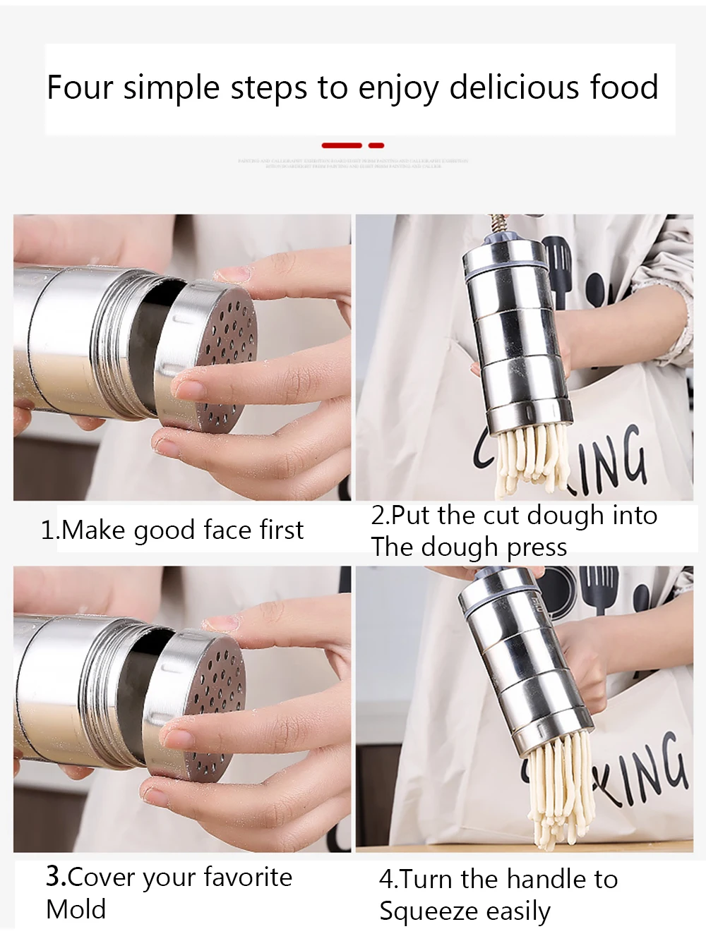 Кухонный ручной аппарат для макаронных изделий из нержавеющей стали машина